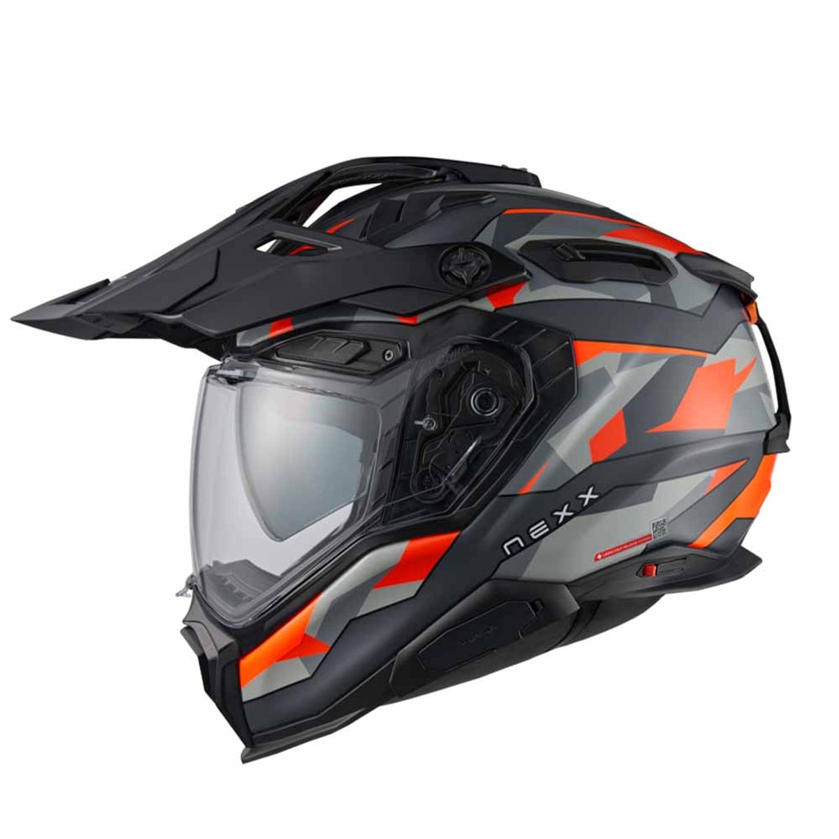 Nexx X.WED3 Trailmania Grijs Oranje Mat Adventure Helm - Helm