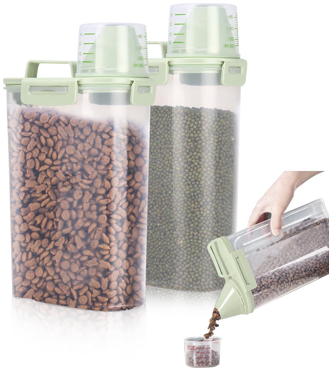 My Ninki ® Ruime Keukenopslagcontainers Set van 2 met Luchtdichte Deksel voor Voedselveiligheid