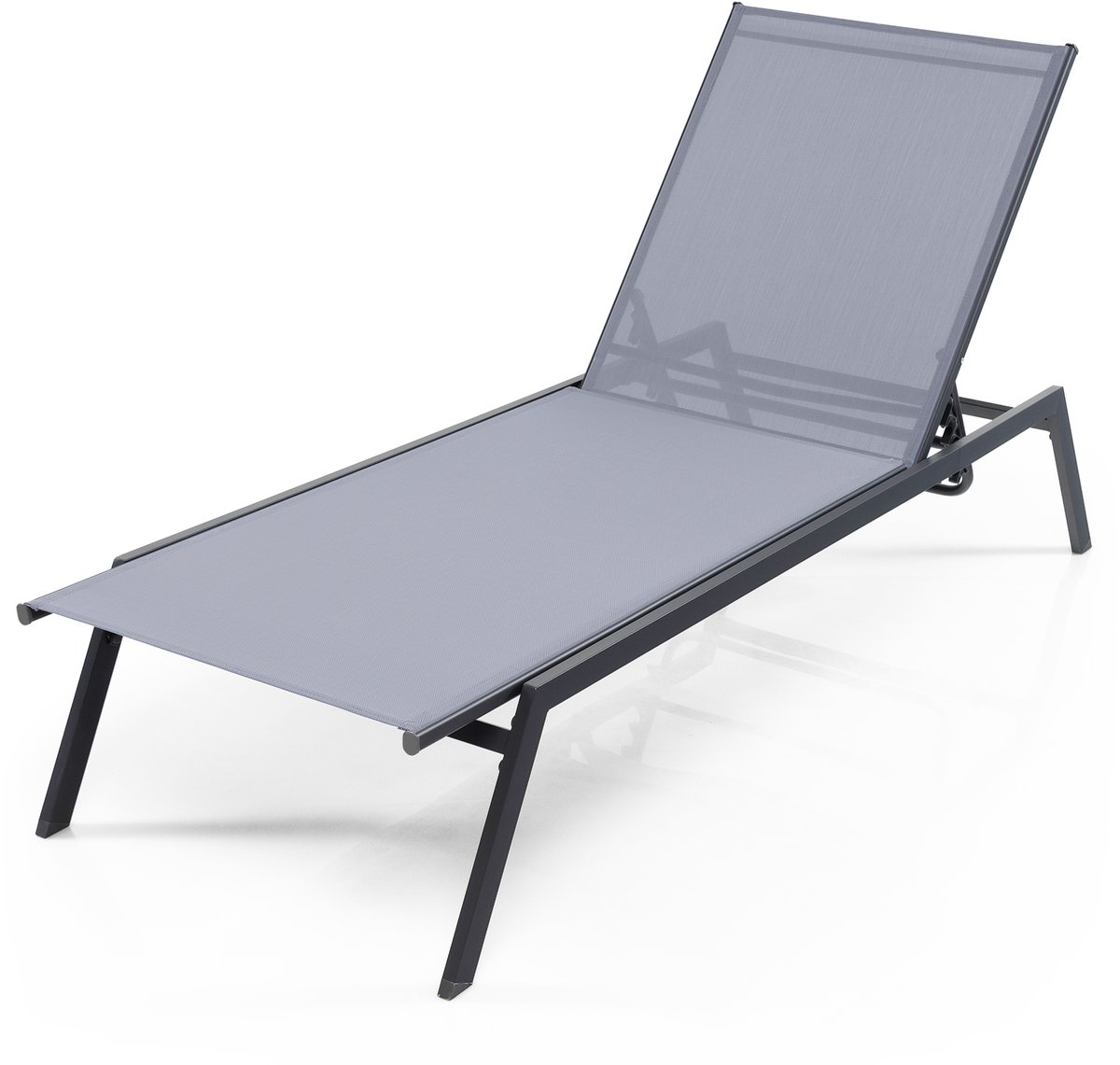 COSTWAY Ligstoel, tuinligstoel met verstelbare rugleuning en sneldrogende stof, belastbaar tot 150 kg, ligstoel voor tuin, terras, zwembad, 199,5 x 70 x 35 cm