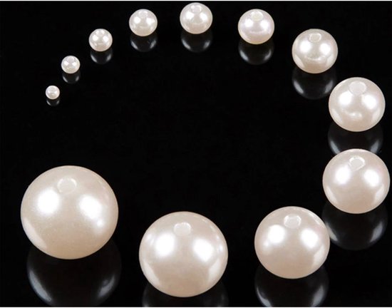 35 perles en verre nacré rose 10 mm