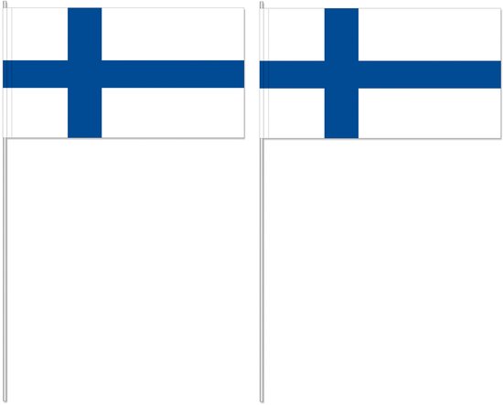 10 drapeaux agitant la Finlande 12 x 24 cm