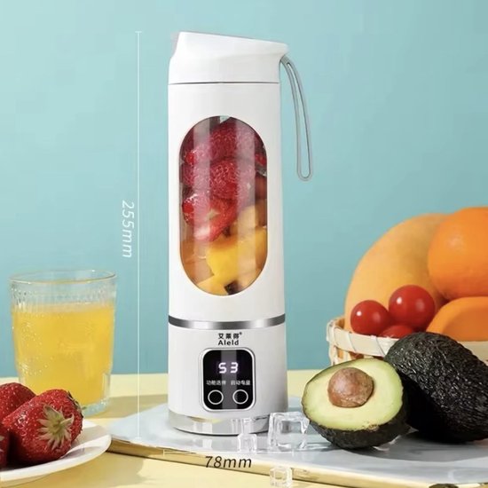 SunBuddy - Blender To Go - Draagbare 450ml Juicer Blender met 12 Bladen in Wit - USB-Oplaadbaar, IJsbreker en Smoothie Cup voor Onderweg van Merkloos — afbeelding 5