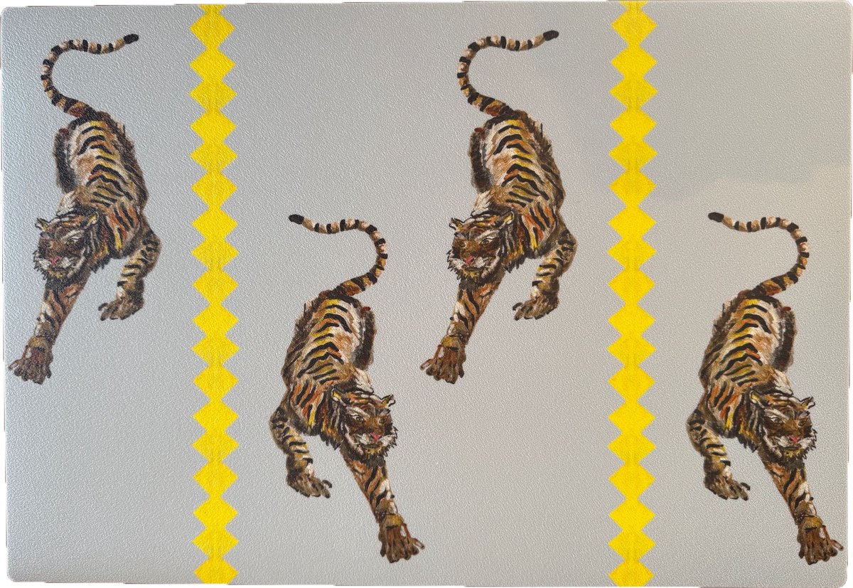 Placemat Tiger Panthera blauw