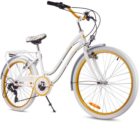 Glerc Kinderfiets, 20 inch, fiets met standaard en sportspatbord voor jongens en meisjes van 7, 8, 9, 10, 11, 12 jaar oude jongens en meisjes, roze