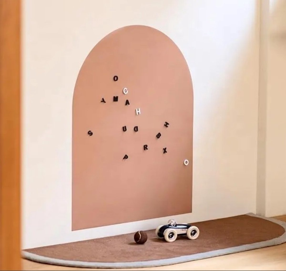 LiasToys® - Muursticker magneet met krijtbord functie - 100x80 - magneet sticker - magneetbord - bruin - magnetische muursticker - kinderkamer