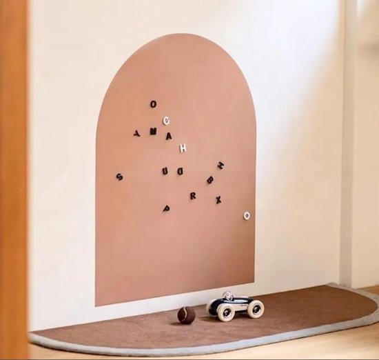LiasToys® - Muursticker magneet met krijtbord functie - 100x80 - magneet sticker - magneetbord - bruin - magnetische muursticker - kinderkamer