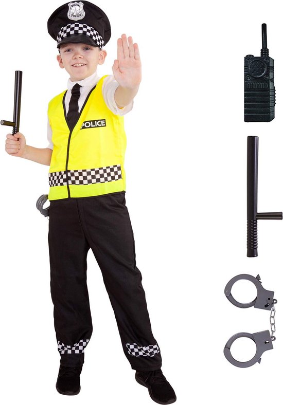 Morph Politieagent kostuum voor meisjes, politieagent kostuum voor meisjes, meisje politieagent kostuums blauw, Halloween kostuums voor kinderen, 7-9 jaar