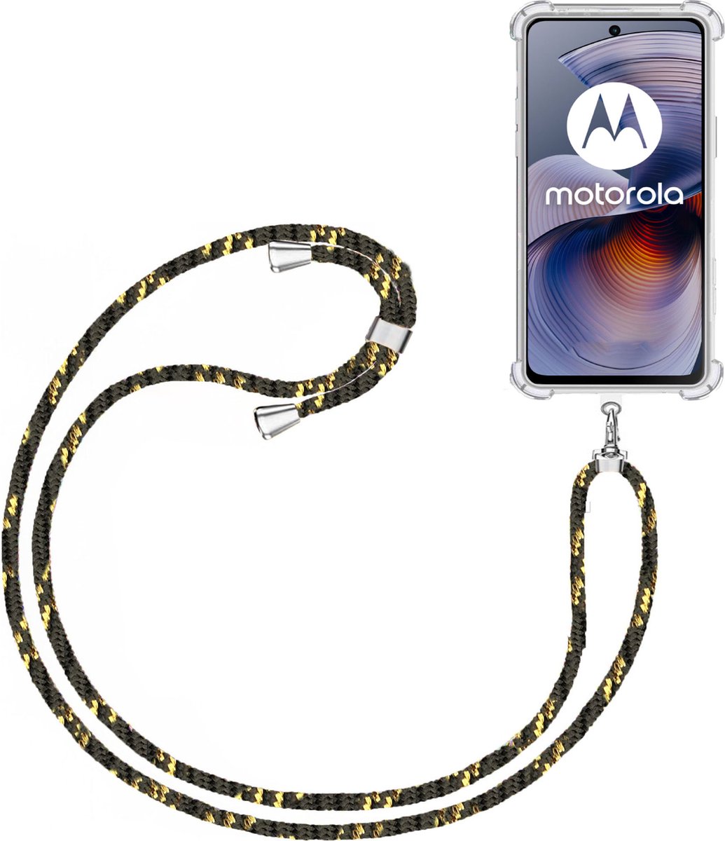 Coque Avec Cordon Pour Motorola Moto G35 5G - Collier Réglable, Verre Trempé Inclus - Transparente Anti-choc
