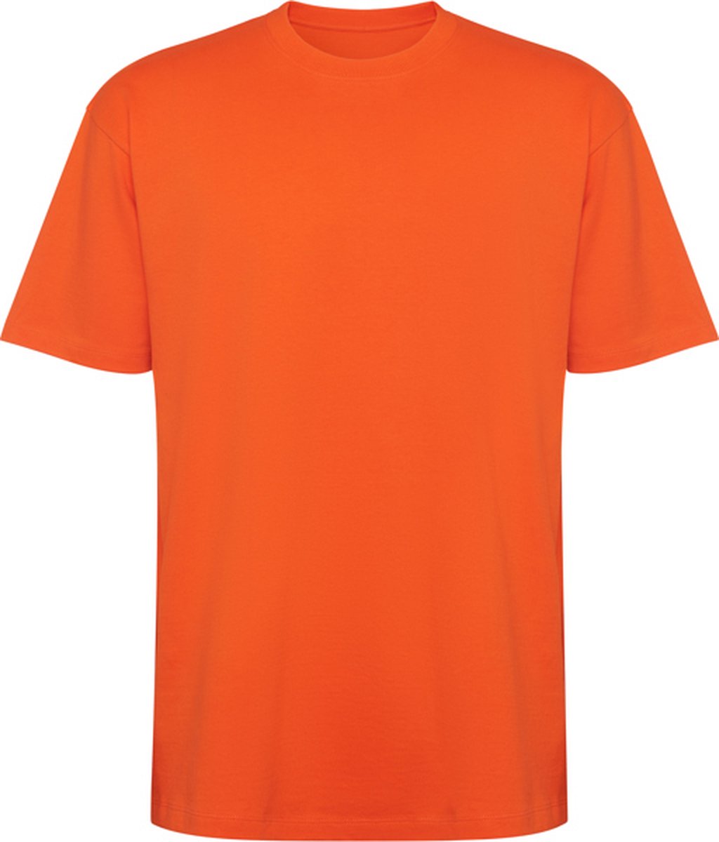 Fire oversized unisex t-shirt katoen Model Bull merk Roly Oranje