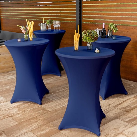 Set Van 2 Stretch Statafelhoezen 80 X 120 Cm Zwart - Perfect Passend En Strak