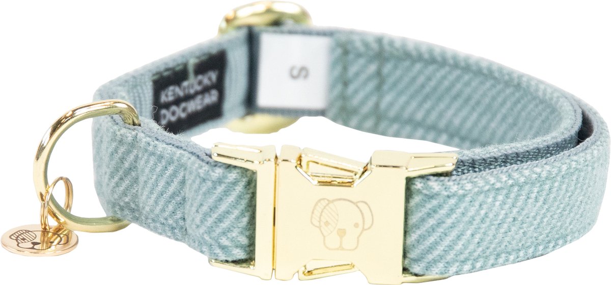 Kentucky Dogwear - Hondenhalsband - Wol - Lichtblauw - Maat L - 42-68cm - Hondenriem