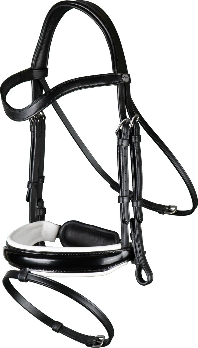 Dy'on Hoofdstel Dy'on Working Collection Lak Large Crank With Flash Zwart-wit