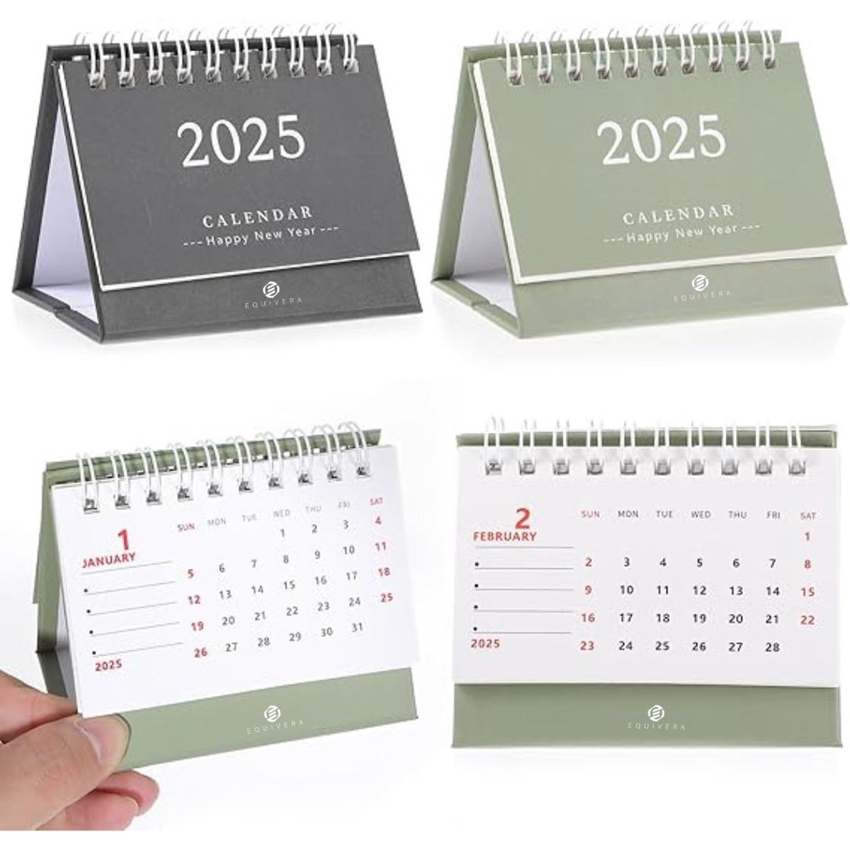 Equivera Bureaukalender 2025 - Bureaukalender 2025 - Weekkalender 2025 - Bureaukalender - Tafelkalender - To-Do Lijst - Maandkalender - Wandkalender - Agenda - Planner