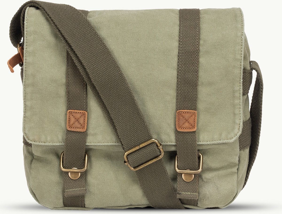 Scippis Metro Bag – Stevige Canvas Schoudertas met Leren Accenten