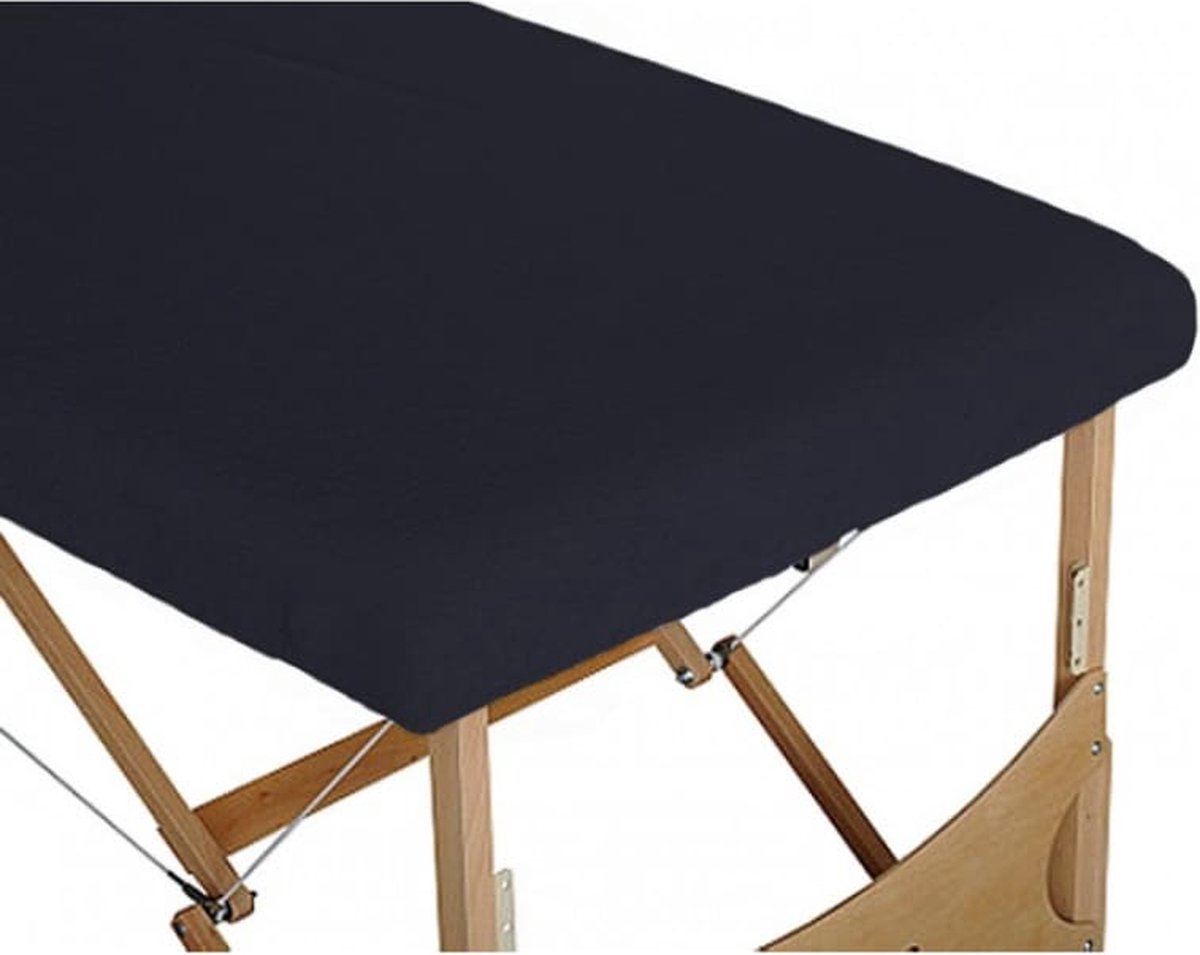 HABYS® Badstof Hoeslaken Massagetafel Blauw – Zonder uitsparing – Geschikt voor massagetafels met lengte 180 tot 185 cm – 63 tot 71 cm breedte