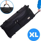 Reistas met Wielen 132L XL - Handvat Uittrekbaar - Weekendtas / Sporttas - Duffel Bag - Heren / Dames - 81,5 x 39 x 41,5 cm - Grote Tas - Ruimbagage Koffer - Zwart - Leonardo