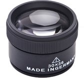 juweliersloep - Pocket Handloep - Mini Vergrootglas - Zakloep - 30x36 - Vergroting 30 - Lens 36mm diameter - zwart - Zinklegering