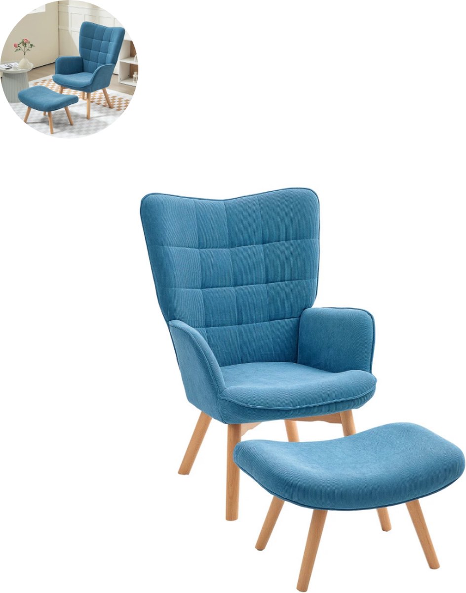Fauteuil - Relaxzetel - Relaxstoel - Relaxfauteuil - Stoel - Voor één Persoon - Blauw