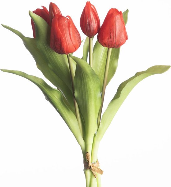 Tulipes artificielles - Tulipes Real Touch - Pink- Tulipes Real Touch - rouge - Tulipes - Fleurs artificielles - Tulipes artificielles - Bouquet artificiel - Tulipe - 31 CM - Fleurs en soie - Bloem en latex - Mariage - Printemps - Printemps