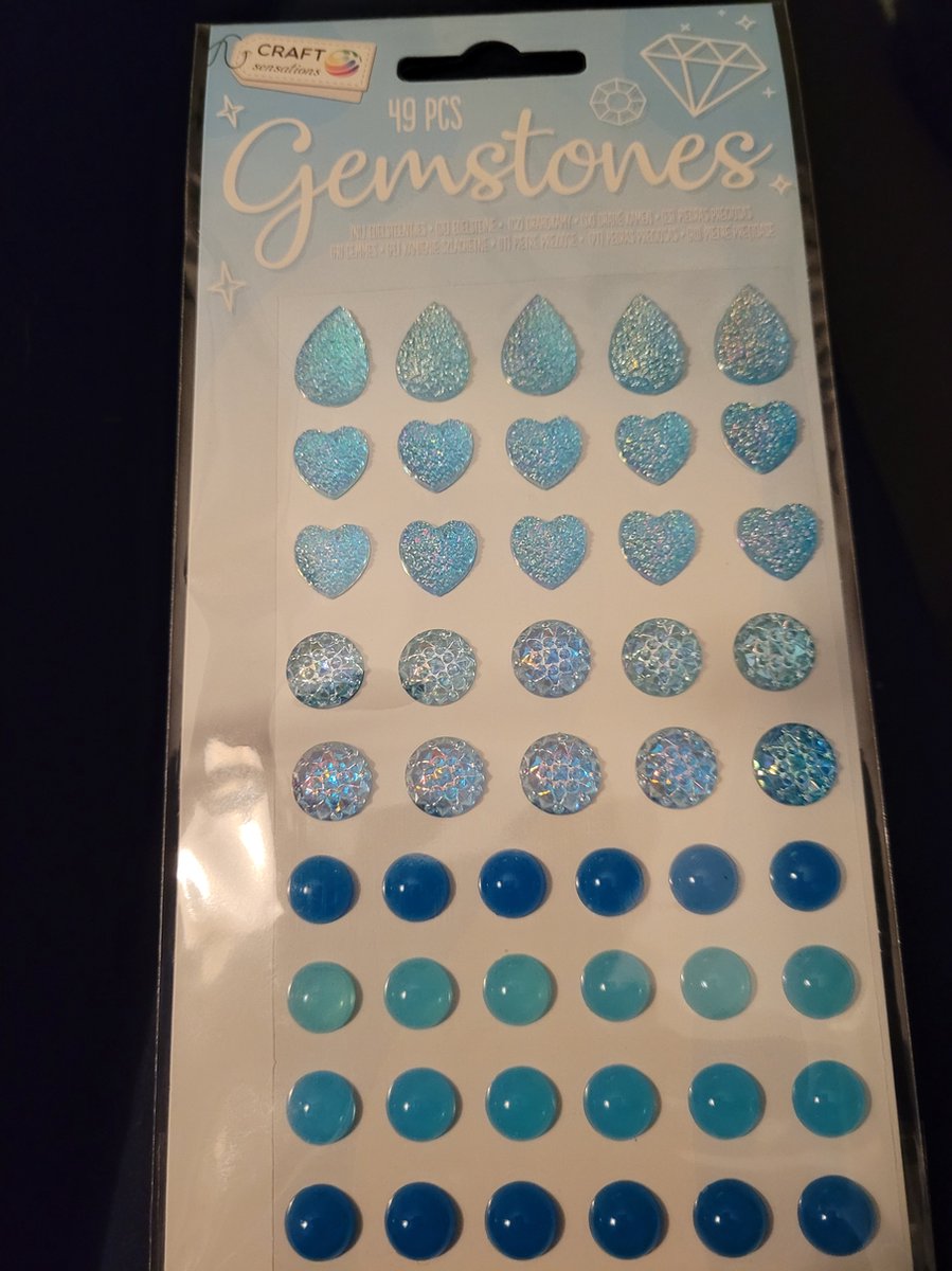 Plaksteentjes-plakstenen edelstenen- gemstones - 49 - blauw kobalt