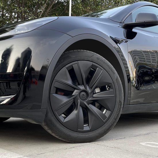 Tesla Model 3 2024 Highland Wieldoppen 18 Inch Mat Zwart Überturbine