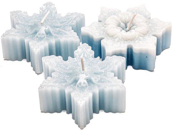 Sneeuwvlokken - 3 stuks- winter- Blauw- wit- Kerst- Decoratie.