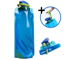Herbruikbare Waterzak – Waterfles - Festival - Duurzaam - Opvouwbaar – 700ml - Met clip/hanger - Ideaal voor buitensport, hiking en avonturen
