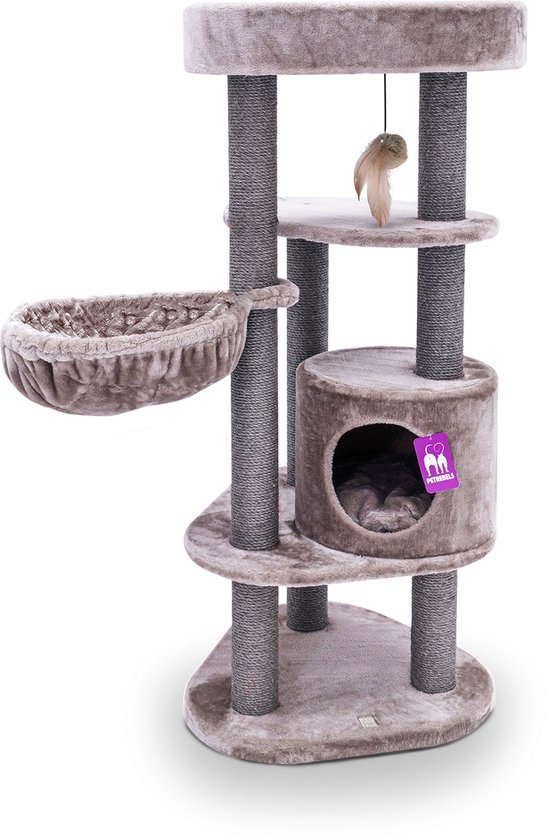 Petrebels Charlotte 134 krabpaal - Cappuccino - 134 cm - met hangmat