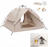 Kampeertent XXL -Dubbellaagse Zilverlijm koepeltenten-Waterdicht en winddicht-Automatische koepeltent voor 2-3 personen-220*200*145CM-Pop-up tent-campingtent met deur en raam-Met mat en Tenttouw-voor buiten- Cadeau voor Vaderdag