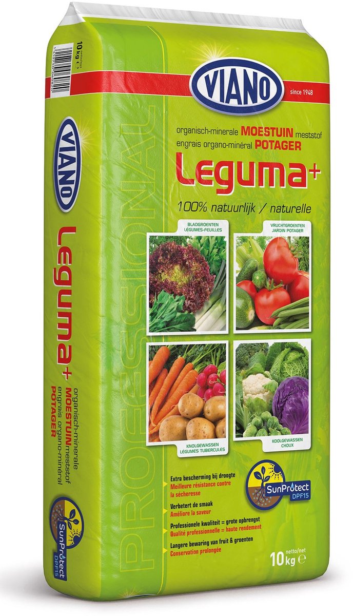 Viano meststof voor de moestuin - 20 kg - voor 200 m² - bio - Ideaal voor groenten, kruiden & fruit - Geschikt voor professionele teelt - Sterke, smakelijke vruchten
