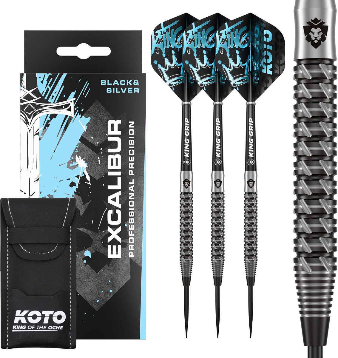 KOTO - Excalibur 90% Darts 23 Gram - Zwart & Zilver