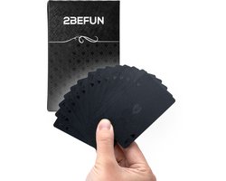 Cartes à Jouer Imperméables 2BEFUN pour Adultes - Cartes - Jeu de Cartes - Cartes de Poker - Jeu à Boire - Noir