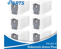 Roborock Qrevo Plus Stofzakken (6 Stuks, Plus.Parts® alternatief voor 8.02.0239)