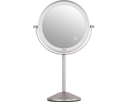 Haepi Bella - Make-up Spiegel met krachtige verlichting, oplaadbaar, compact, 10x vergroting, dubbelzijdig