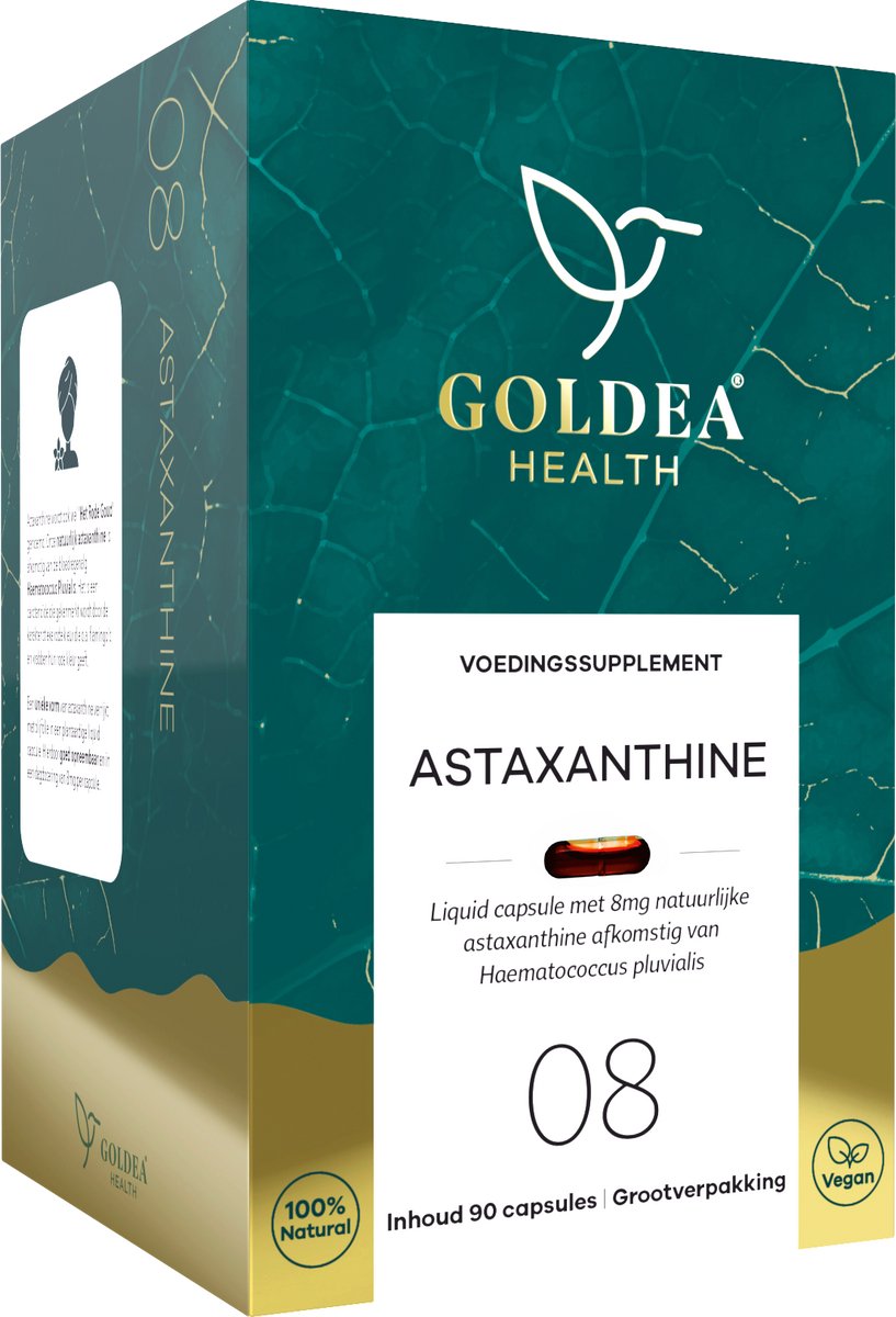 Goldea Health Astaxanthine - Vegan - Voedingssupplement - 8mg - 90 liquid capsules - Voordeelverpakking