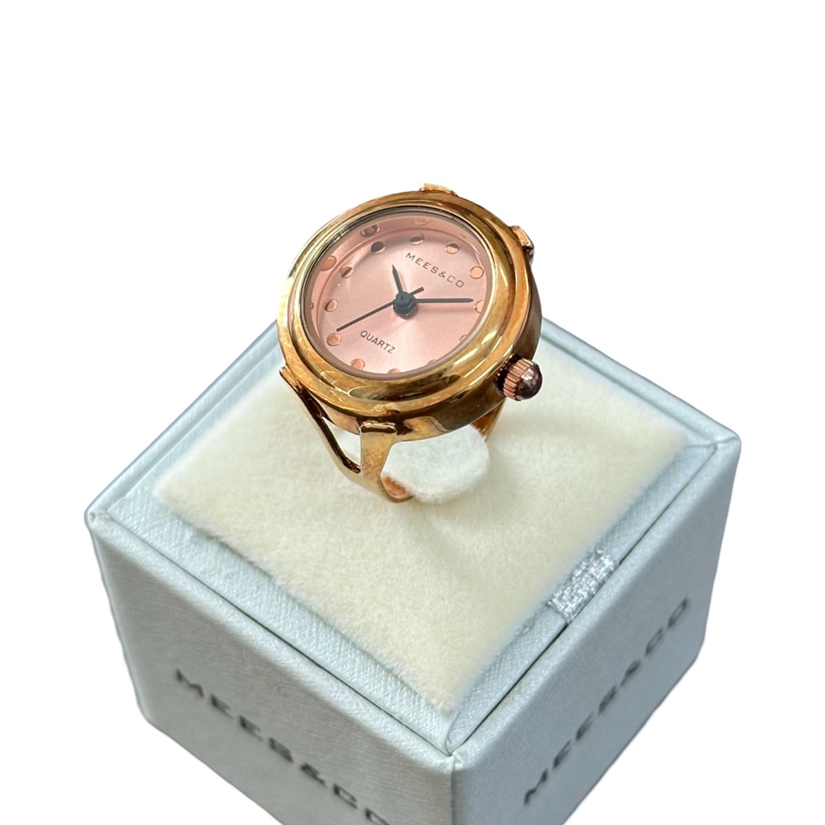 MeesCo Ringhorloge Vinger Horloge Ring - Rose en Goud - One Size Fits All