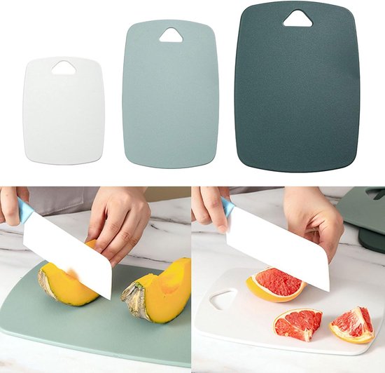 3-delig Snijplankset, snijplanken antislip vaatwasserbestendig, keukenplank Camping snijplank kunststof antibacterieel snijplank met ophanggat herbruikbaar 3-delig Snijplankset, snijplanken antislip vaatwasserbestendig, keukenplank Camping snijplank kunststof antibacterieel snijplank met ophanggat herbruikbaar