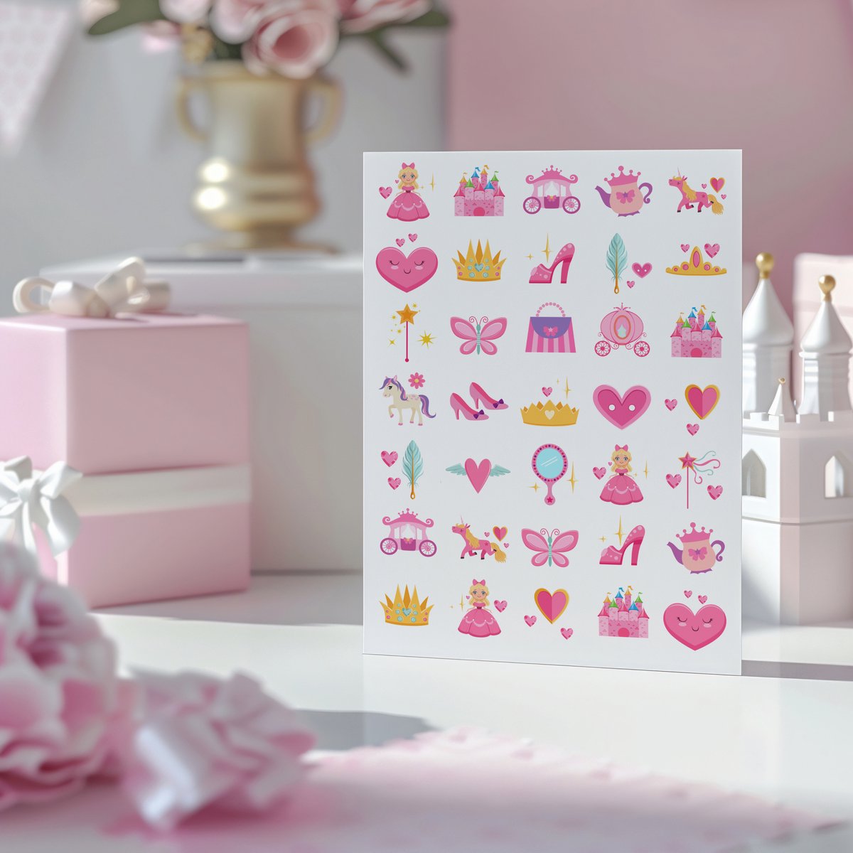 Prinsessen Stickers - 3 Grote Stickervellen voor Meisjes - 105 stuks — afbeelding 4