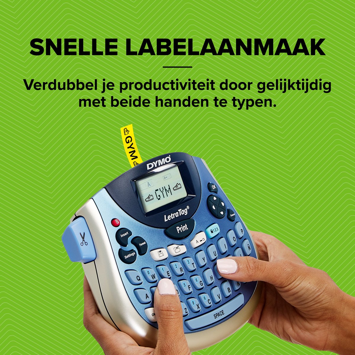 Dymo LetraTag LT-100T-labelmaker | Draagbare labelprinter met QWERTZ-toetsenbord | Zilver | Ideaal voor op kantoor of thuis thumbnail 3