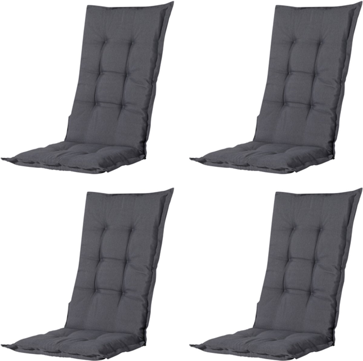 Madison - Tuinstoelkussen Lage Rug Panama grey - Ca. 105x50 cm - Set van 4