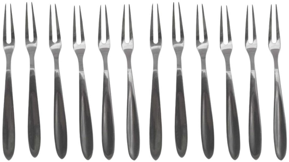 Set van 12 slakkenvorkjes 12,5 cm Fackelmann