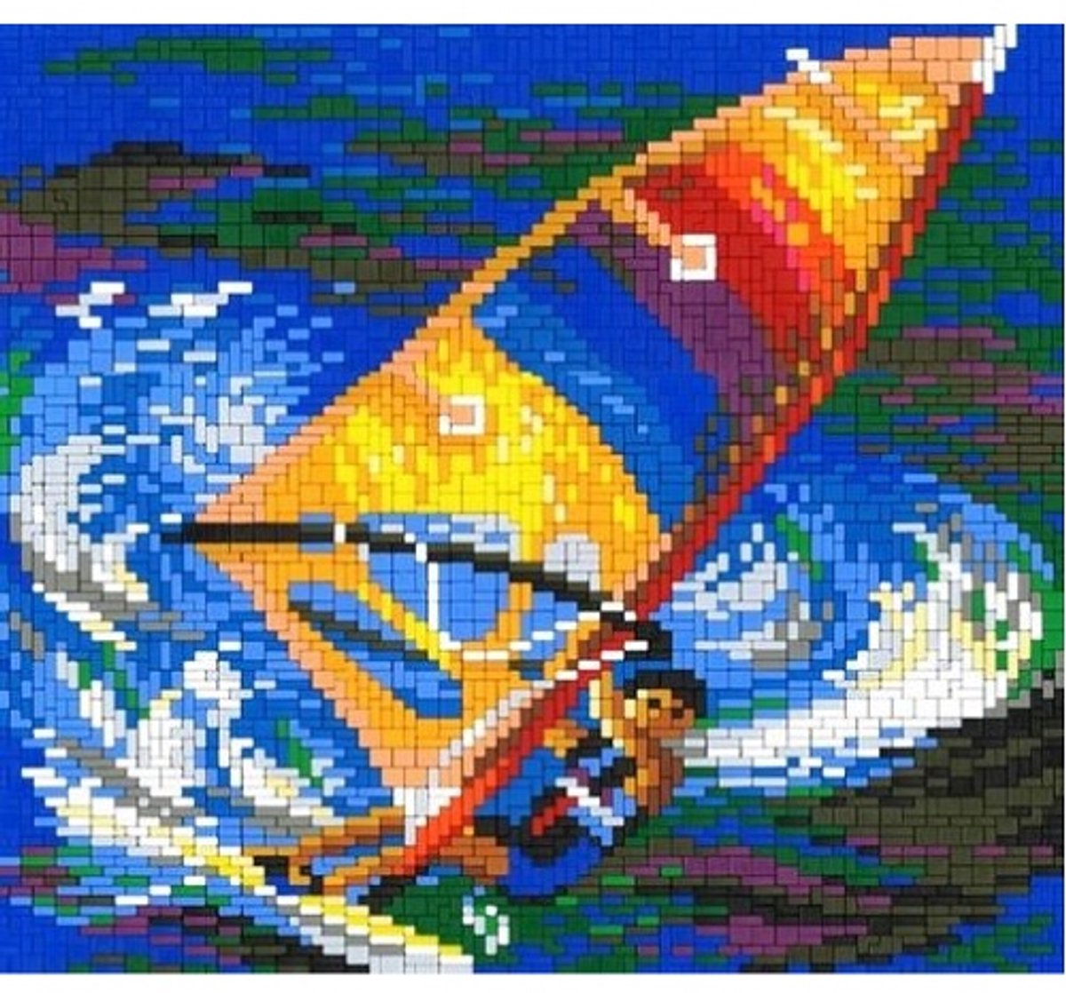 Stickit windsurfer, ca. 4.900 steentjes