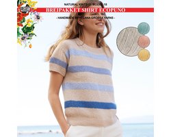 Breipakket strepentrui maat 36/40 met Ecopuno-garen model 18 van Lana Grossa Naturel Knits 01-greige 018
