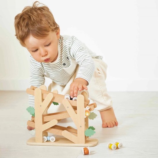 Janod Sweet Cocoon - Houten Mierenloper - 4 Rollende Mieren Rollen De Helling Af Op 3 niveaus - De Bel Gaat Bij De Finish - Stimuleert De Fijne Motoriek En Observatievaardigheden - Geschikt Vanaf 1 Jaar van Janod — afbeelding 2