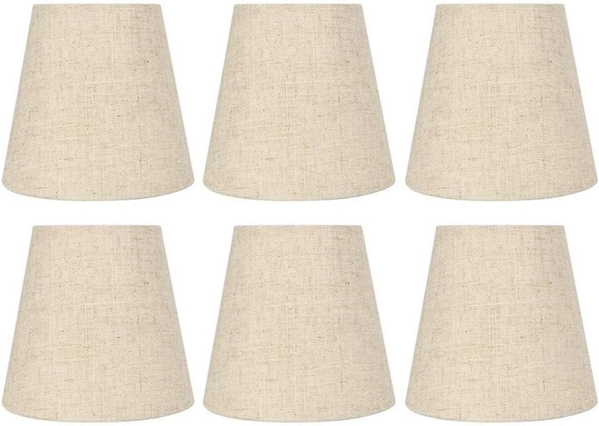 Image of 6-delige handgemaakte stof lampenkappen voor vloerlampen - moderne minimalistische look voor huishoudelijk licht