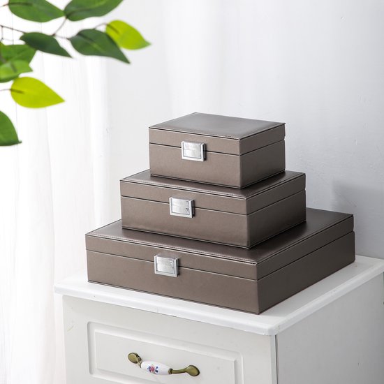 Collection Emilie - boîte de rangement - argent métallisé - boîte de rangement de luxe pour bijoux et accessoires - taille petite