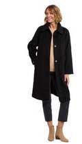 Manteau long avec col aspect laine