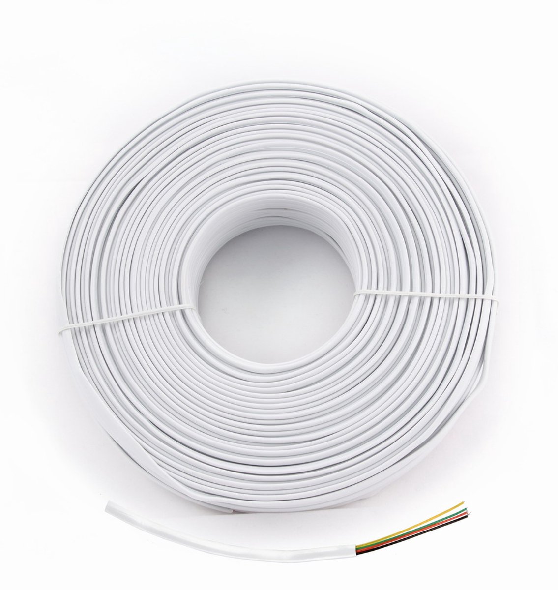 Telefoonkabel 4-aderig op rol - CCS (AWG32) / wit - 100 meter