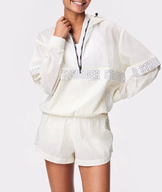 Stronger - Veste Anorak coupe-vent avec logo - Veste de sport - Femme - Wit - Taille XS