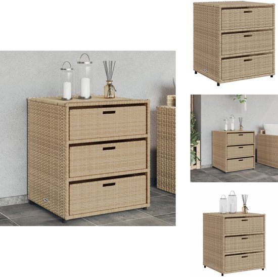 vidaXL Tuinopbergkast 50x55x115 cm Poly Rattan Beige